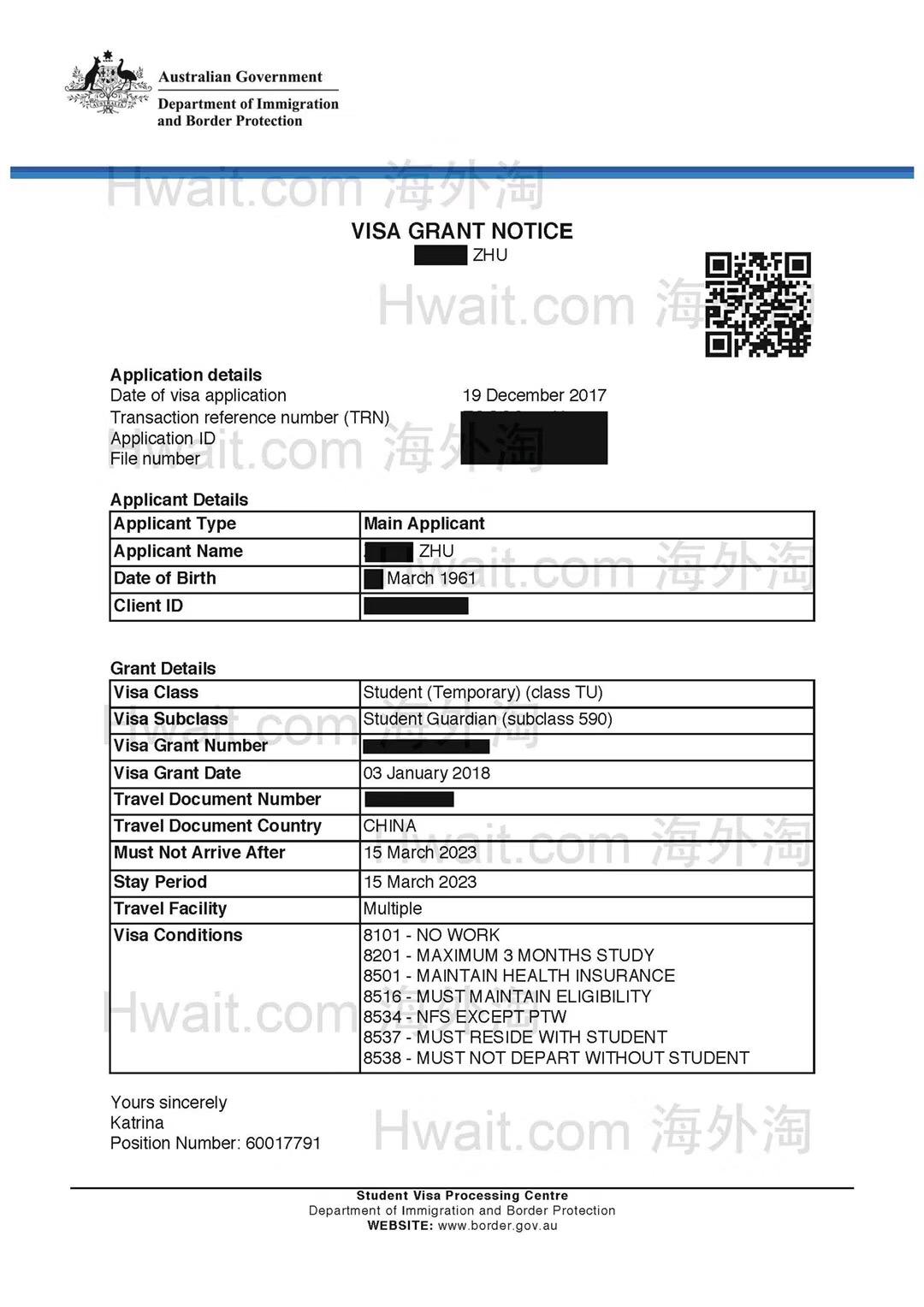 中学 | 父亲陪读，留学陪读签证7个工作日下签证