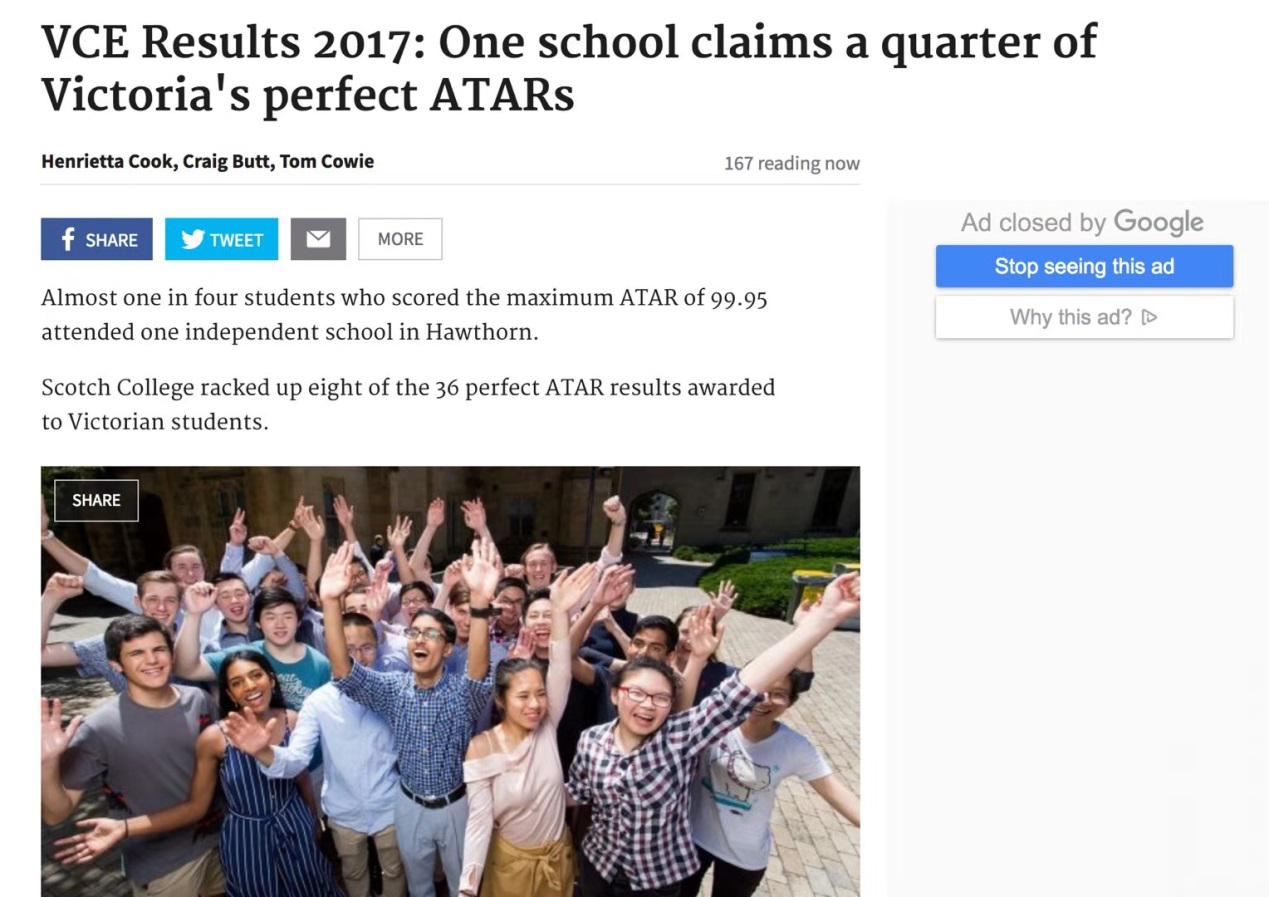 高中 | 2017年度VCE高考杰出成绩—澳洲顶尖男校Scotch College